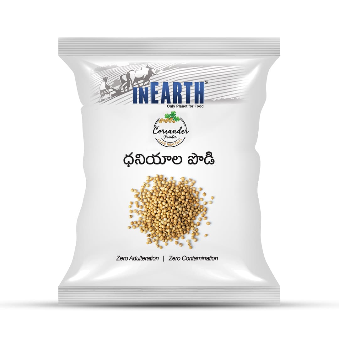 INEARTH Coriander Powder pack, front